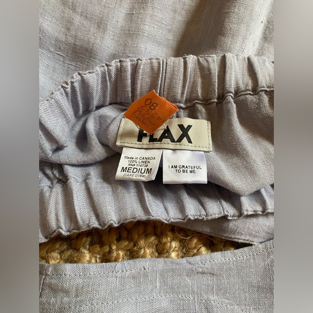 Flax Light Bluish Gray Linen Tank Top and Pants Set - Picture 4 of 5